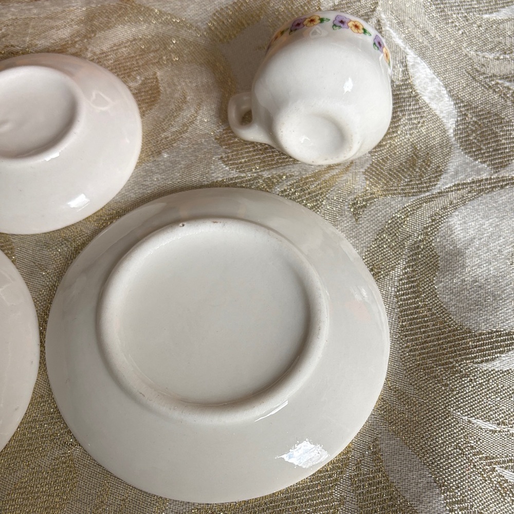 Vintage Miniature Floral White Porcelain Tea Set - Picture 10 of 10